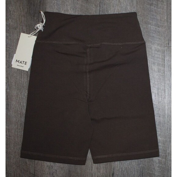 MATE THE LABEL WOMEN'S ORGANIC COTTON BIKER SHORTS NWT MOCHA BROWN SZ S - Picture 3 of 4